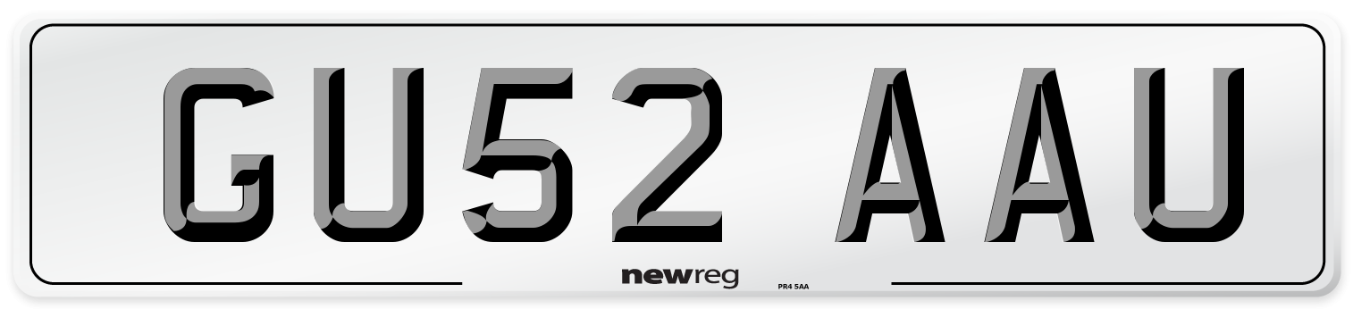 GU52 AAU Number Plate from New Reg